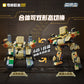 Wonderful Building Blocks 41112 Land Warfare Xiongwei Military Mech Model Super Set Variables Assembled Transporter Small Toys