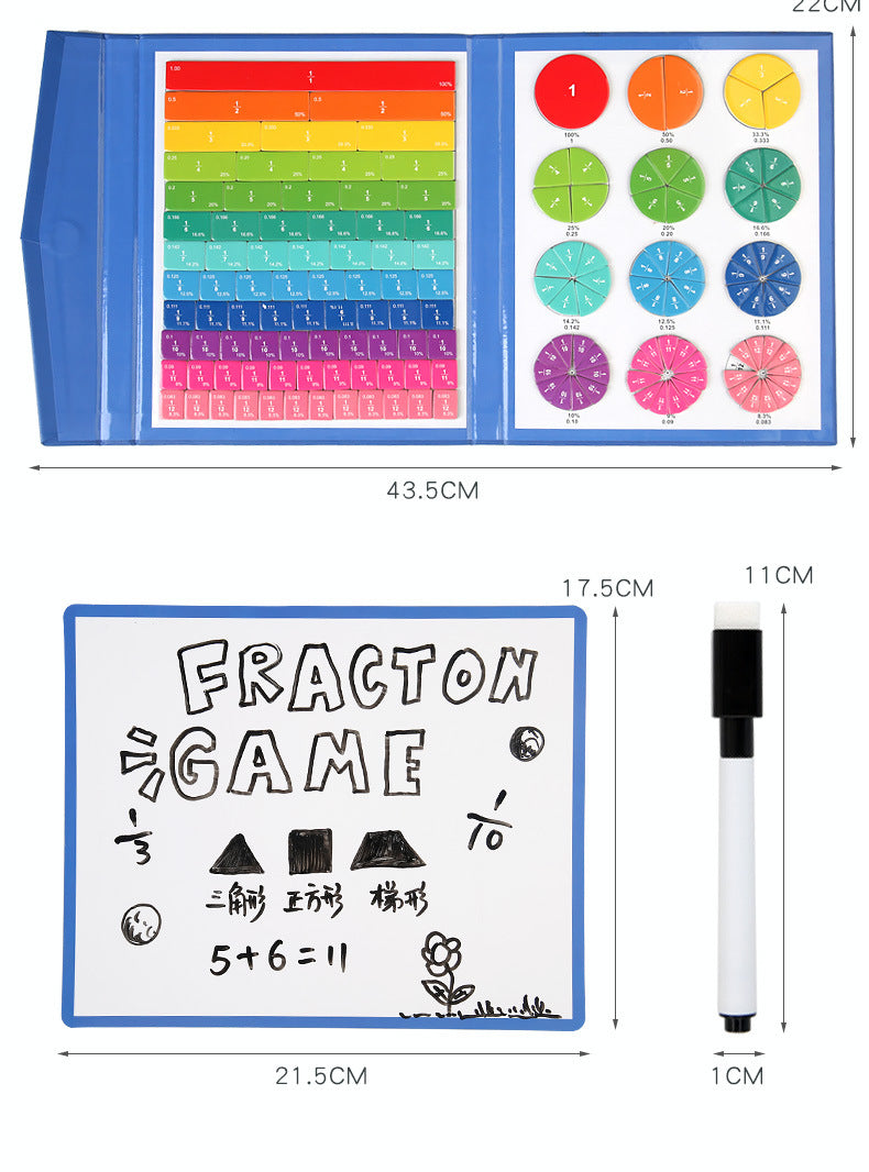 Magnetic Fraction Disk Demonstrator Numerator and Denominator Cognitive Addition and Subtraction Operation Third Grade Primary School Mathematics Teaching Aids Toys