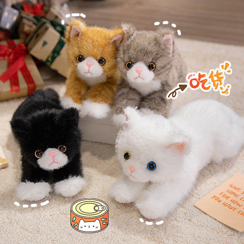 Cute Artificial Cat Doll, Lying Cat Plush Toy Doll, Kidsren's Comfort Rag Doll, Birthday Gift for Girls