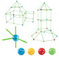 Cross-border DIY mosaic three-dimensional large castle building blocks stick tent straw ball educational toy house