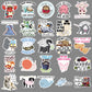 50 cartoon animal quotation stickers text creative graffiti notebook mobile phone book goo card suit stickers