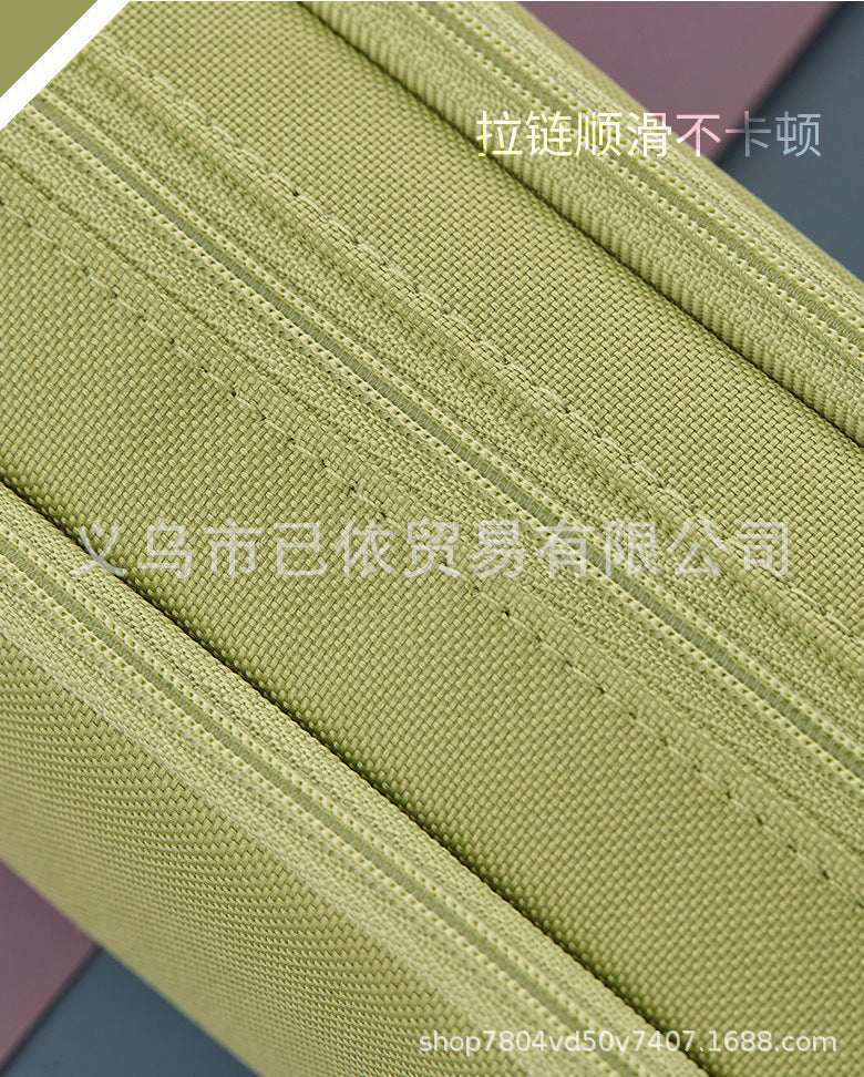 Oxford Cloth Pencil Case with Large Capacity and Multi-Layer Design, Stationery Box for Primary and Secondary School Students, High Aesthetic Value, Simple and Waterproof, Direct from the Source Factory