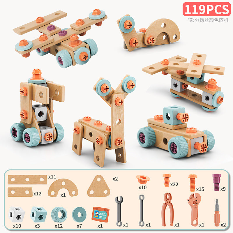 Children's DIY Tool Box Complete Set with Screws and Nuts, Children's Toys, Educational Electric Drill for Assembly and Disassembly