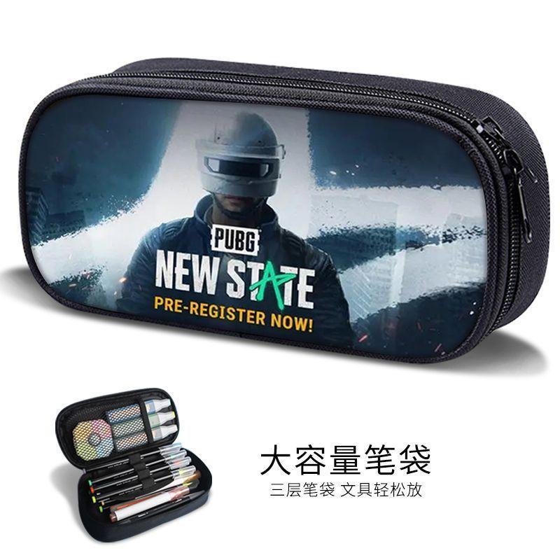 Sand Sculpture Pencil Bag for Boys, Multifunctional Stationery Box for Primary and Secondary School Students, Pubg Game Stationery Bag, Kidsren's Trendyy Pencil Bag