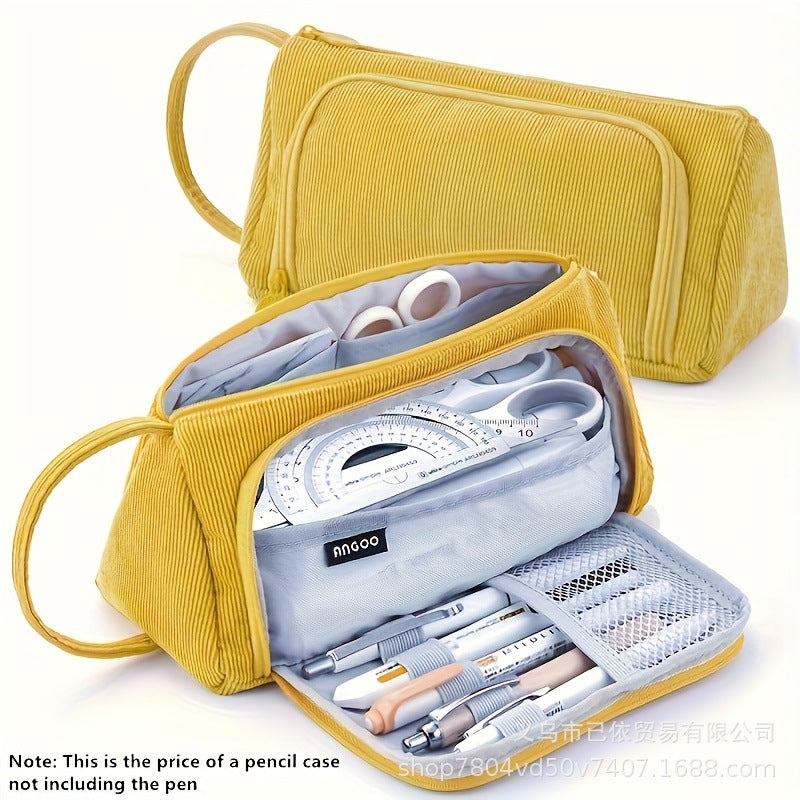 Oxford Cloth Pencil Case with Large Capacity and Multi-Layer Design, Stationery Box for Primary and Secondary School Students, High Aesthetic Value, Simple and Waterproof, Direct from the Source Factory