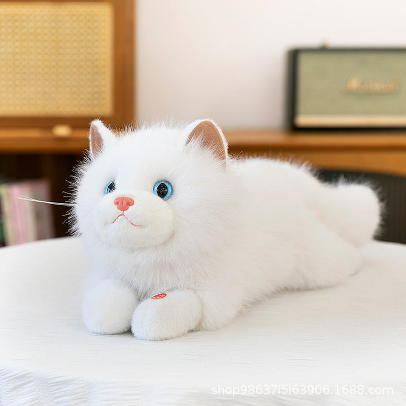 Cross-Border Simulation Cat Plush Toy, Cute Kitten Doll, Lying Cat Living Room Decoration, Children's Gift Wholesale