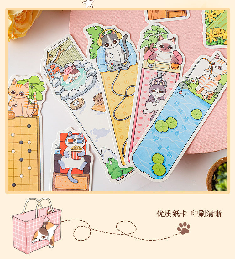 Paper Bookmark Meow's Everything Book Cute Flash Sand Bookmark Student Reading Marker Booklet Creative Gift Writable