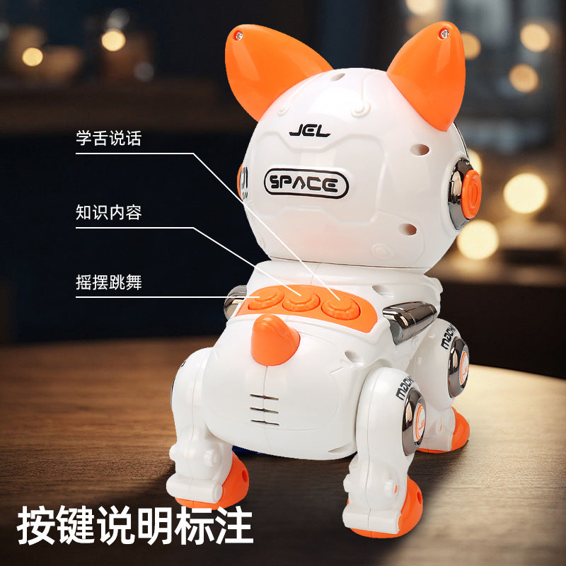 Electric intelligent robot dog learning to speak puzzle early education Corgi dog singing and dancing children's toy dog gift wholesale