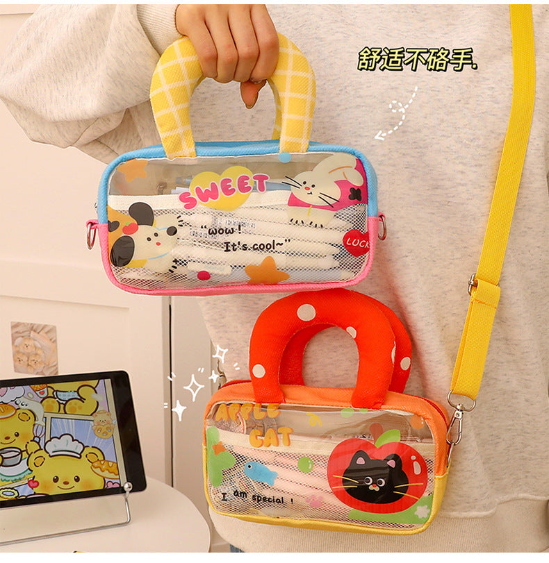 Good-Looking Student Handbag, Small Backpack, Cute Contrasting Color Small Shoulder Bag, Stationery Bag, Large Capacity Pencil Case
