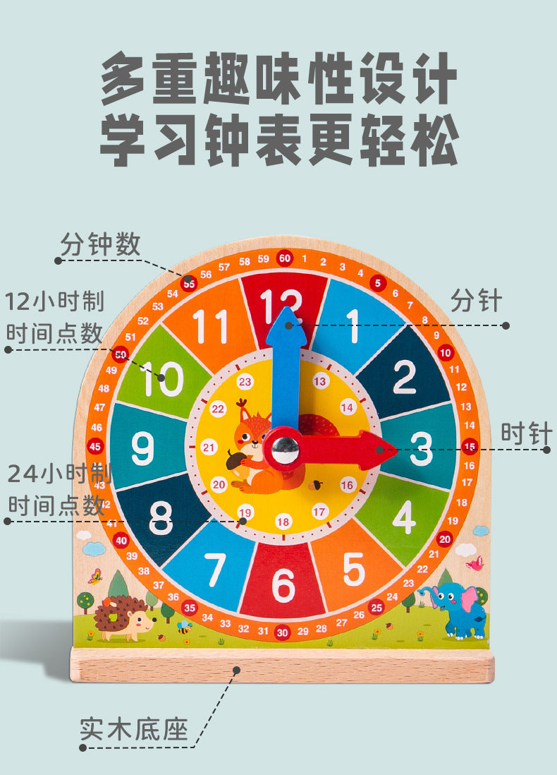 Specialized Clock Teaching Aids for Elementary School: Clock Models for First and Second Graders, Alarm Clock Face, Children's Learning Time Toys