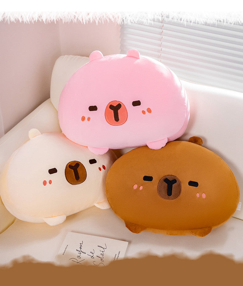 New Capibala Capybara Pillow Soft Cute Dumpling Cute Girl Sleeping Pillow Plush Toy Cross-Border