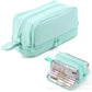 in stock Multi-layer Canvas Retractable Pencil Case Korean Simple High School Student Macaron Color-block Variable Large Capacity Pencil Case