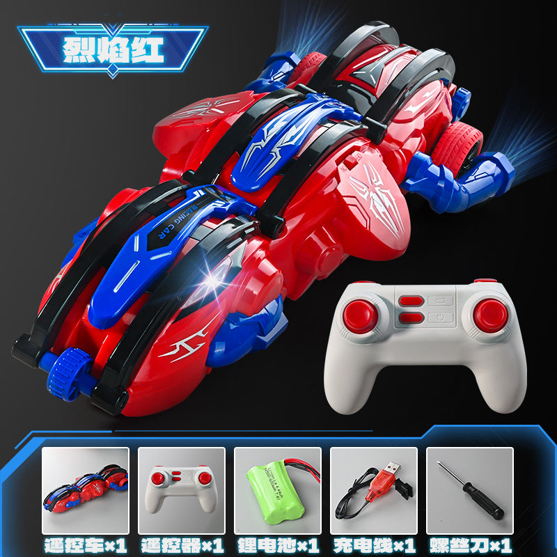 Cross-border dragon armor rollover stunt remote control car 2.4G high-speed driving deformation fall-resistant rollover children drift toy car