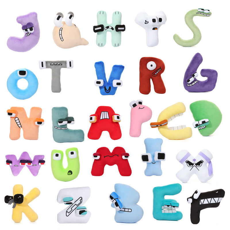 Cross-border Alphabet Lore letter legend plush pillow doll children Enlightenment letter doll wholesale