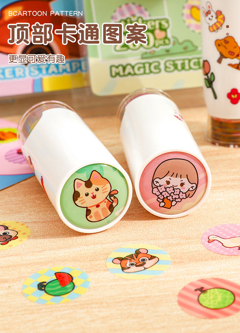 Magic Seal Sticker Award Cartoon Sticker Book DIY Hand Account Girl Boy Award Stamp This Baby Seal