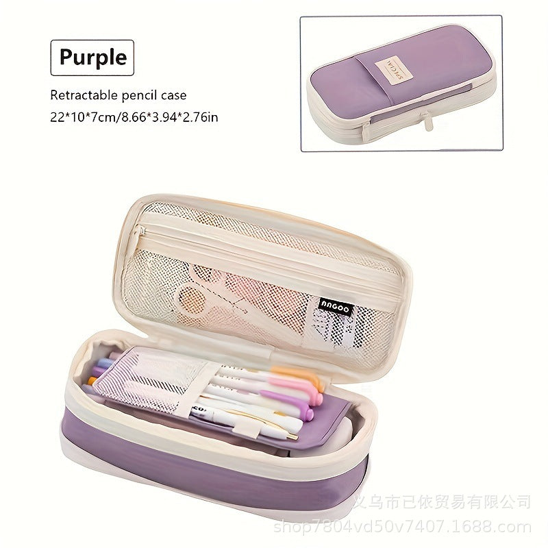 Oxford Cloth Large-Capacity Double-Zipper Multi-Layer Pencil Case Multi-Functional Stationery Box for Primary and Secondary School Students in the Back-To-School Season Wholesale from Manufacturers