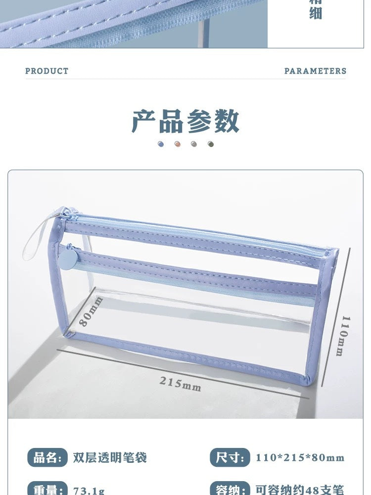 Transparent Pencil Case for Exams, Simple Pencil Bag for High School Students, Large Capacity Pvc Pencil Case in Stock