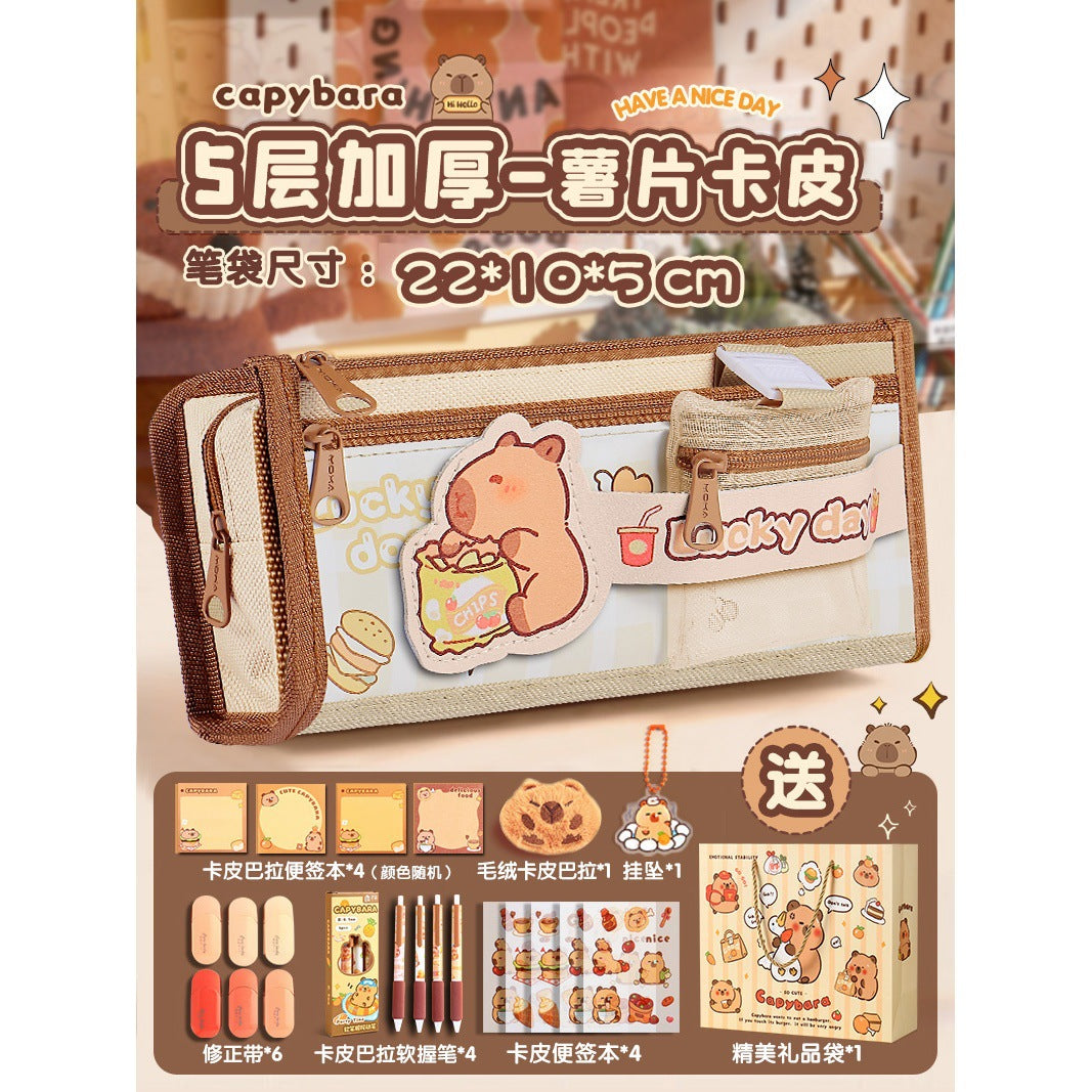 Kapibala Plush Doll Doll Back-To-School Gift Package Primary School Souvenir Birthday Gift Plush Stationery Set