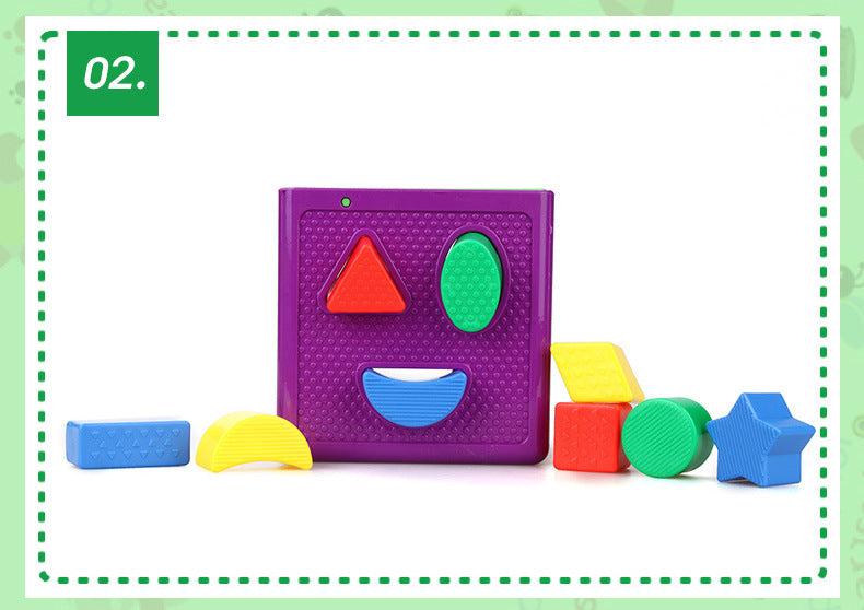Children's educational geometric shape cognitive matching square plastic building blocks kindergarten baby intelligence box toys