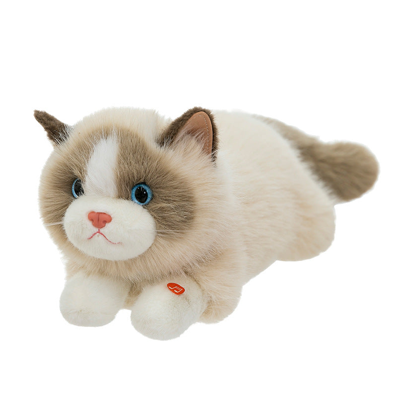 Cross-Border Simulation Cat Plush Toy, Cute Kitten Doll, Lying Cat Living Room Decoration, Children's Gift Wholesale