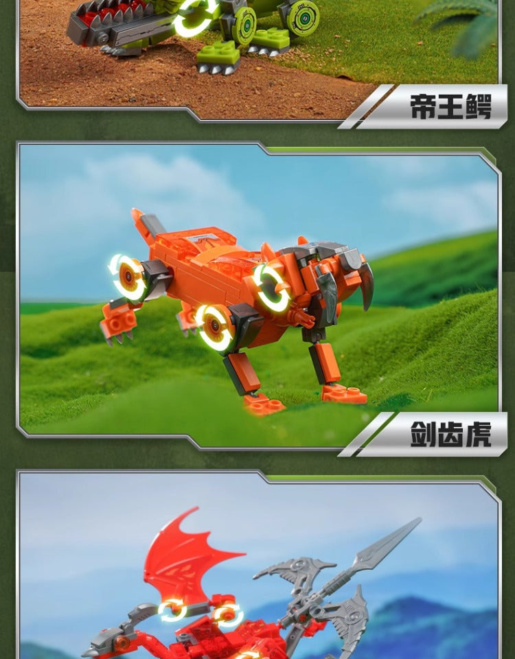 Wonderful Building Blocks 41112 Land Warfare Xiongwei Military Mech Model Super Set Variables Assembled Transporter Small Toys