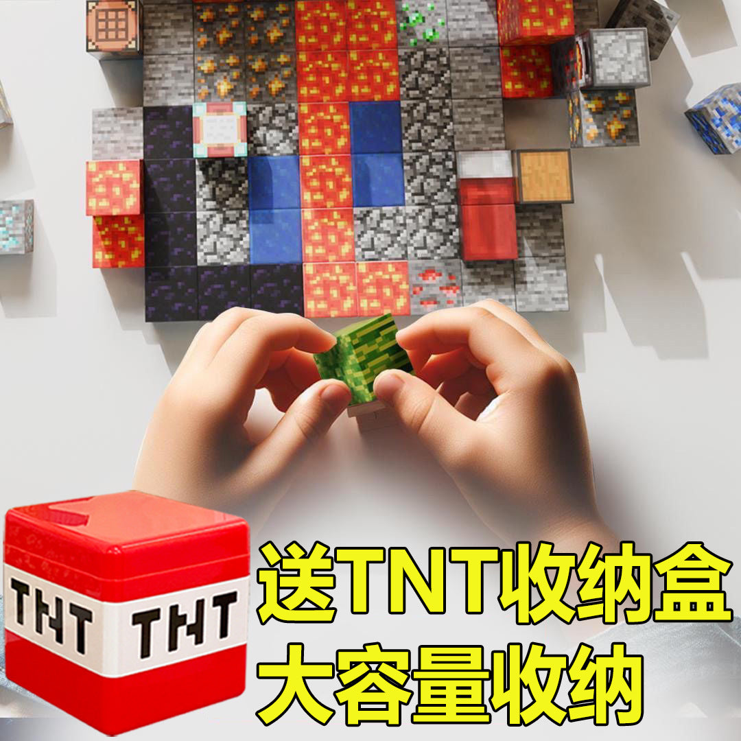 Cross-Border Hot-Selling My Magnetic World Block Building Blocks Magnetic Educational Toys Creeper Tnt Storage Wholesale