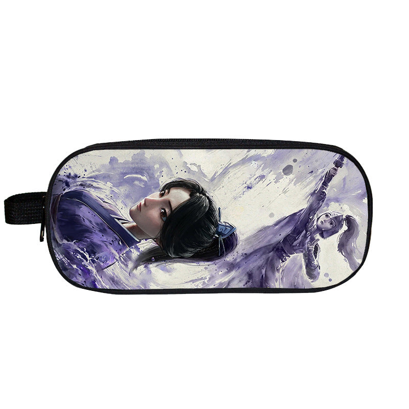 Cross-Border Nezha Stationery Box, Children's Portable Large-Capacity Storage Pencil Case, Student Wear-Resistant Double-Layer Portable Pencil Case Wholesale