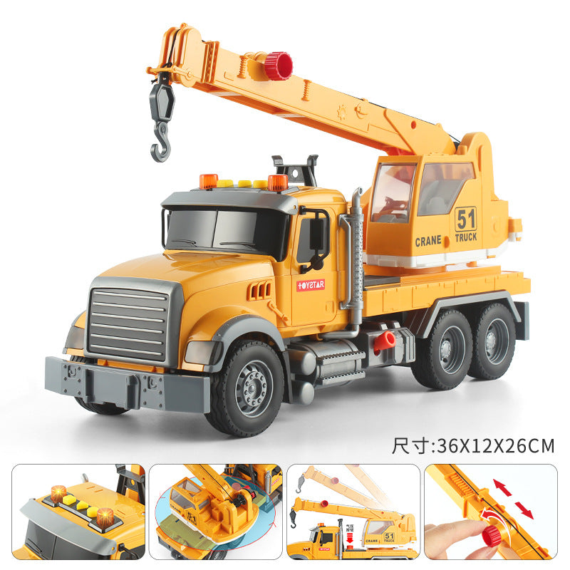 Cross-border simulation trailer toy inertia flat rescue large engineering car boy road transport toy car wholesale