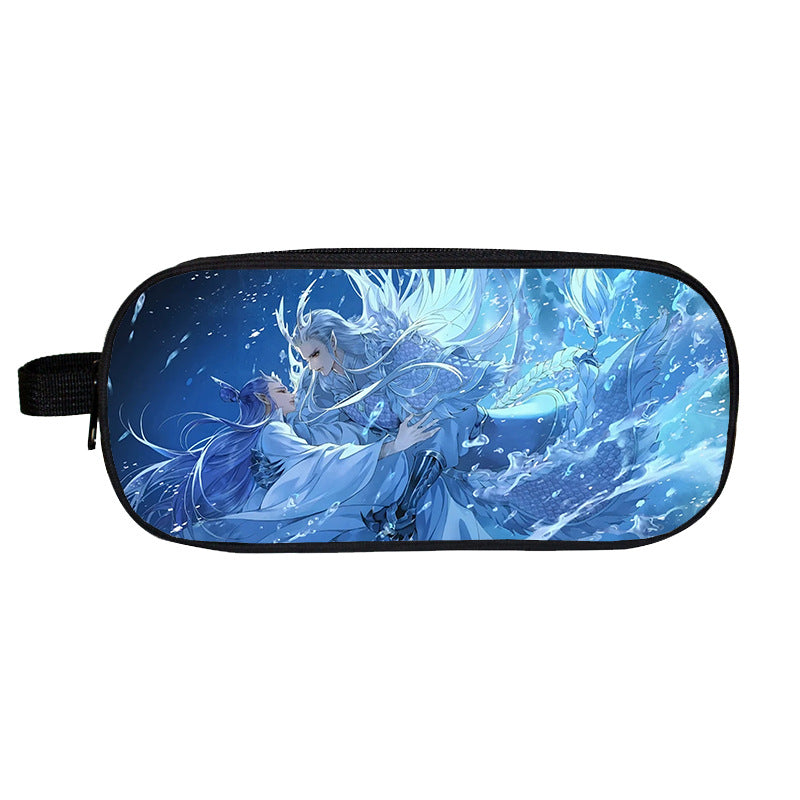 Cross-Border Nezha Stationery Box, Children's Portable Large-Capacity Storage Pencil Case, Student Wear-Resistant Double-Layer Portable Pencil Case Wholesale