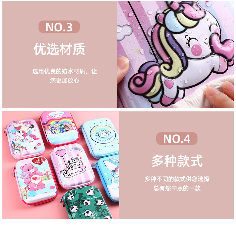 3D New Cute Eva Stationery Box Children's Multifunctional Large Capacity Pencil Bag Student Portable Square Pencil Box