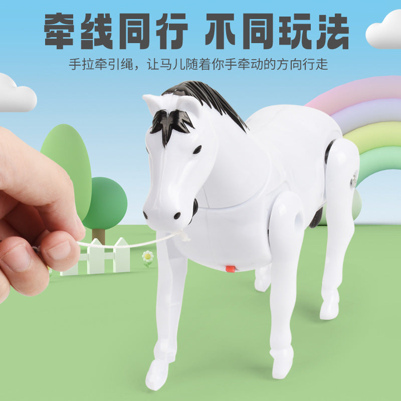Push and Grind Donkey Shake Tone Same Electric Simulation Pony Walking Little Donkey Pull and Grind Pull Toy Pile Horse Children
