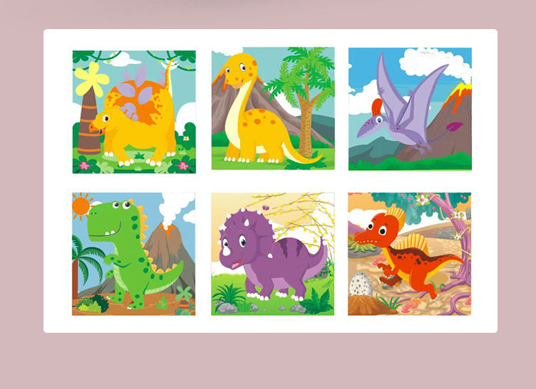 New 3D Stereo Six-Sided Painting 12-Piece Wooden Puzzle Building Blocks 3-6-7-Year-Old Kidsren's Kindergarten Educational Toys