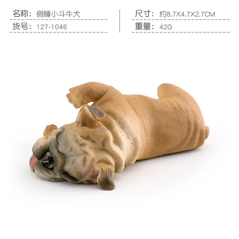 Cross-border Children's Cognitive Simulation Pet Dog Model Sleeping Posture French Bulldog Chai Dog Decorative Ornament Toy