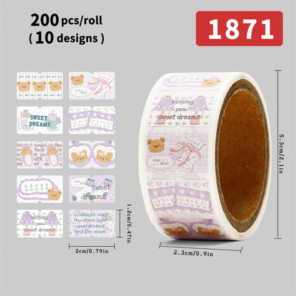 Liyuan Original Cartoon Stamp Illustration Stickers Cute Little Nose Decoration Sealing Stickers Handbook Material Roll Stickers
