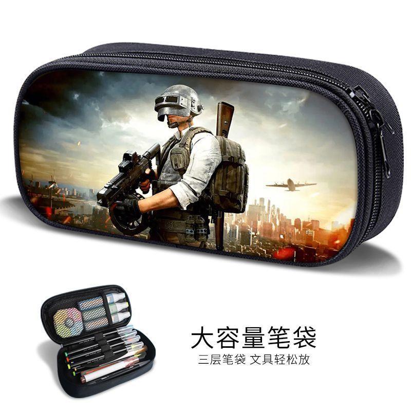 Sand Sculpture Pencil Bag for Boys, Multifunctional Stationery Box for Primary and Secondary School Students, Pubg Game Stationery Bag, Kidsren's Trendyy Pencil Bag