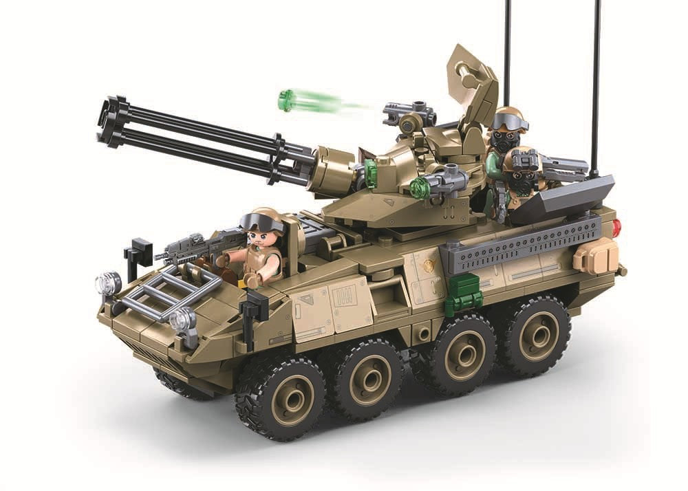 Little Luban B1251Btr80As Infantry Fighting Vehicle Building Blocks Military Tank Model Educational Assembly Toy Cross-Border Male