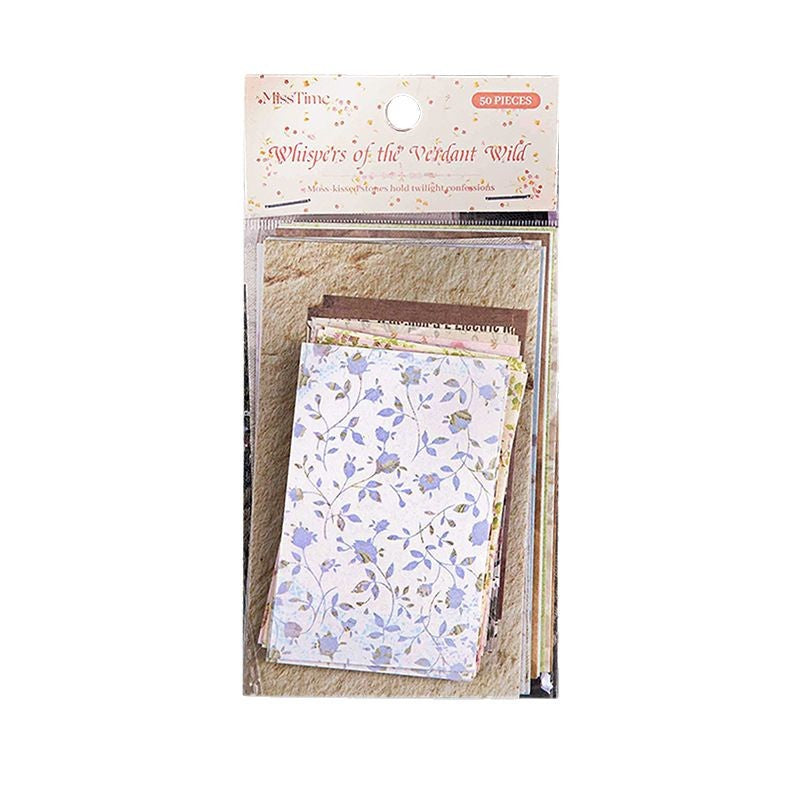Picking up Korean Material Paper Qingye Whispering Series ins Small Fresh Broken Flowers diy Hand Account Collage Background Material