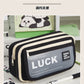 Flip-Top Pencil Case Ins Style High School Student New Style Pencil Case for Girls Male Large Capacity Stain-Resistant Simple Stationery Box