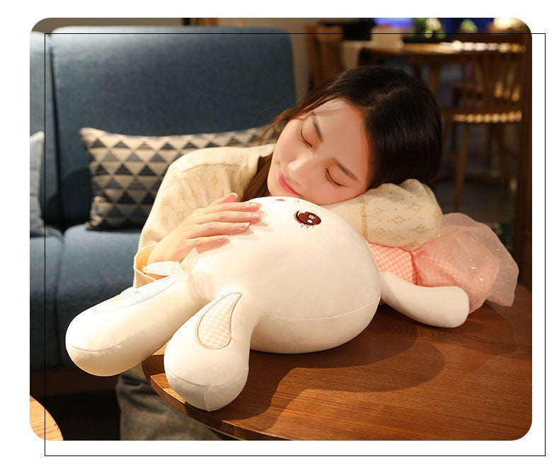 Rabbit Doll Plush Toy Cute Birthday Gift Girl's Pillow Soothing White Rabbit Doll Children's Doll