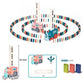 Cross-border dominoes trembles with educational children's automatic licensing electric sound and light train toys