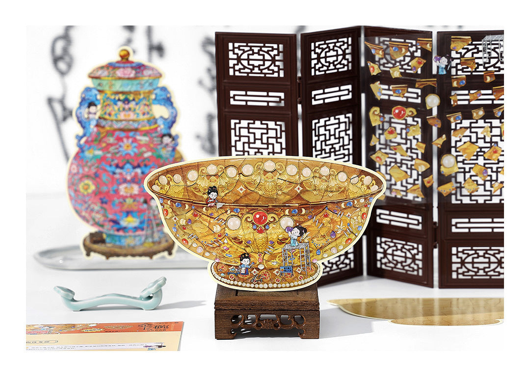 Infeel.Mepet White Card Scenery Stickers, Vintage Item Restorer, Miniature Stereo Chinese-Style Fun Stickers