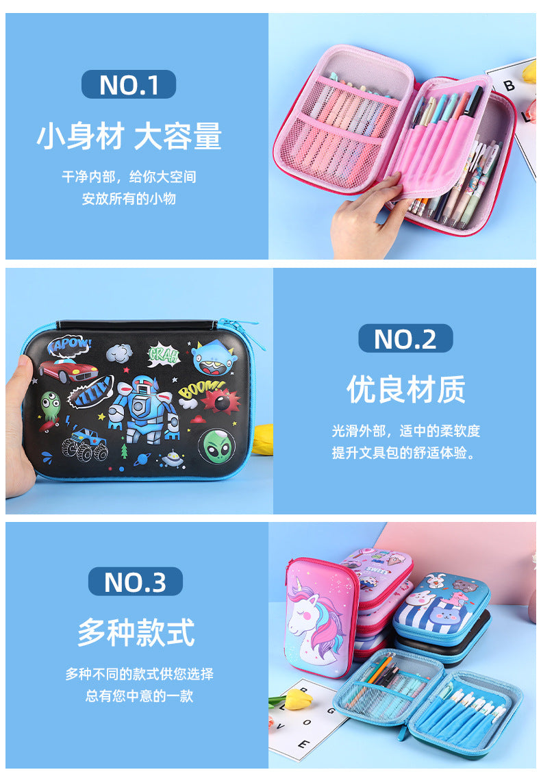 Eva Pencil Box 3D Stereo Large-Capacity Kidsren's Pencil Bag Multi-Functional Student Stationery Popular Pencil Box Waterproof