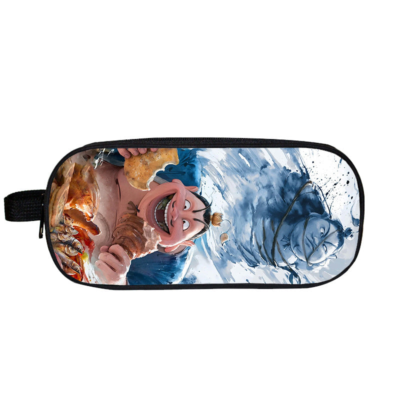 Cross-Border Nezha Stationery Box, Children's Portable Large-Capacity Storage Pencil Case, Student Wear-Resistant Double-Layer Portable Pencil Case Wholesale