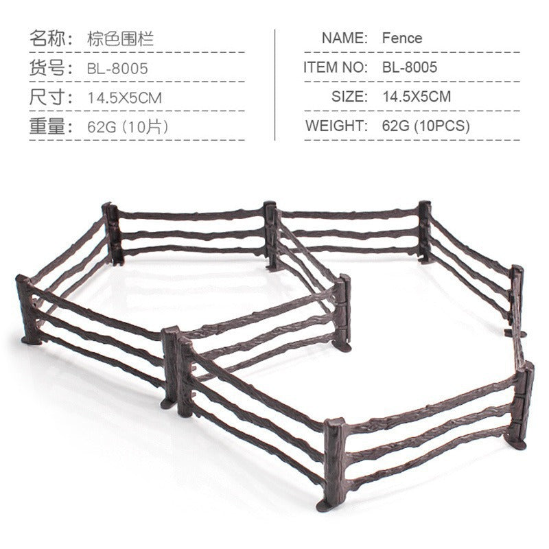 Animal Jurassic simulation farm scene sand table decoration fence large door frame dinosaur model toy