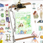 ZABC cross-border die-cut PET sticker book chasing ordinary series 20 characters life hand account collage stickers