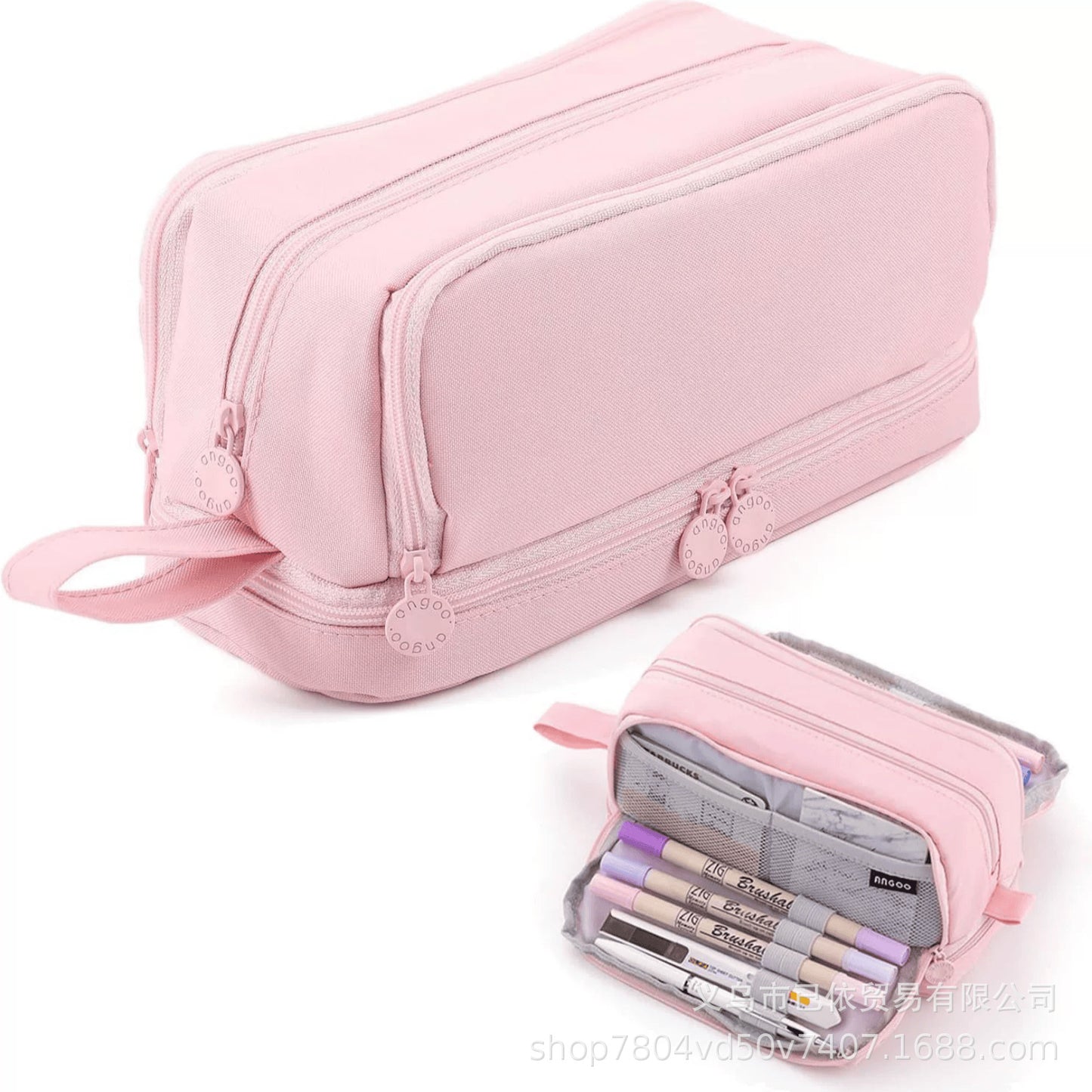 Oxford Cloth Pencil Case with Large Capacity and Multi-Layer Design, Stationery Box for Primary and Secondary School Students, High Aesthetic Value, Simple and Waterproof, Direct from the Source Factory