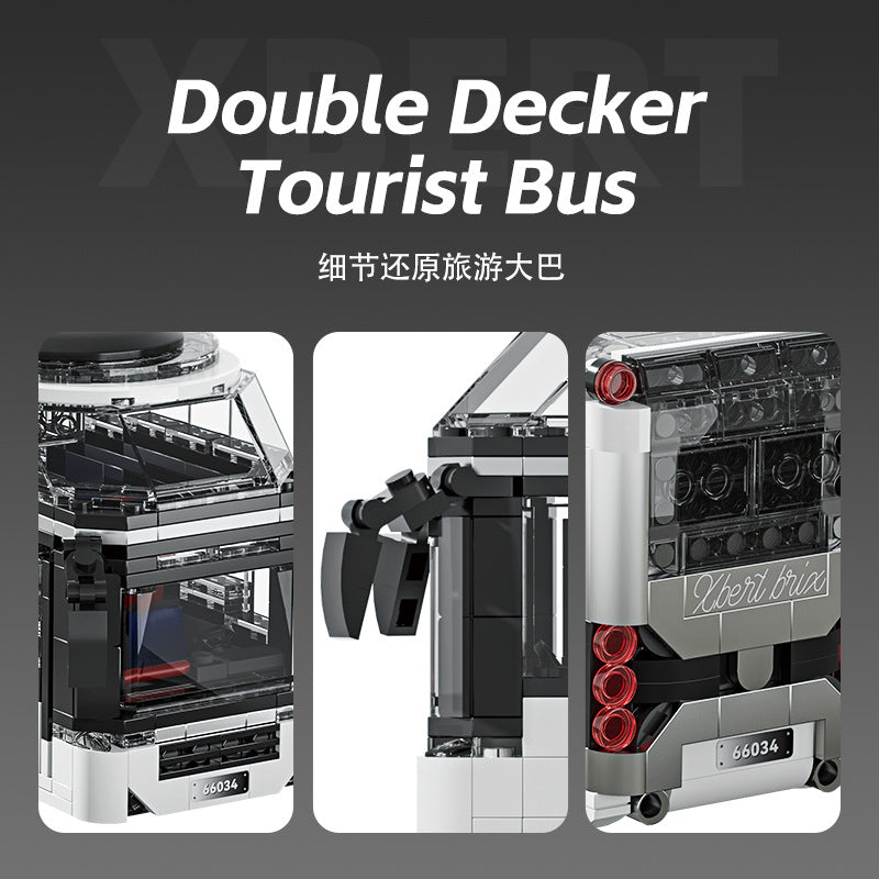Cross-border engineering series truck city bus transport vehicle combined with small particle building blocks children's educational enlightenment toys