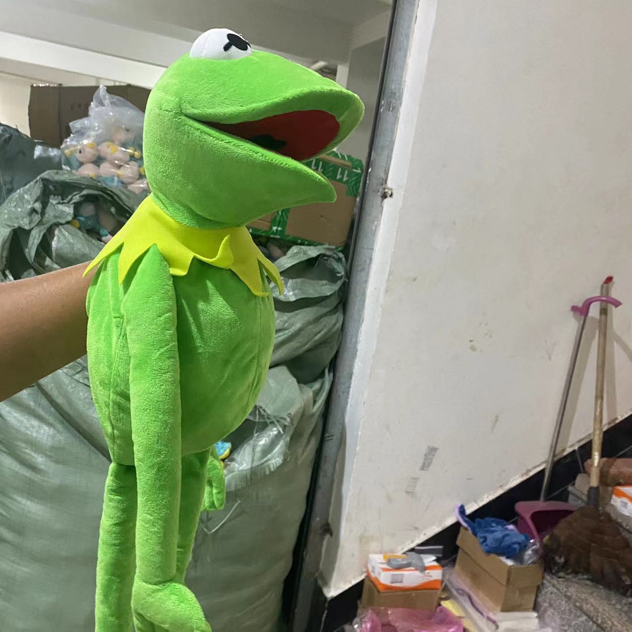 in stock kemit kemite frog figure sesame street frog plush toy hand figure cartoon plush doll