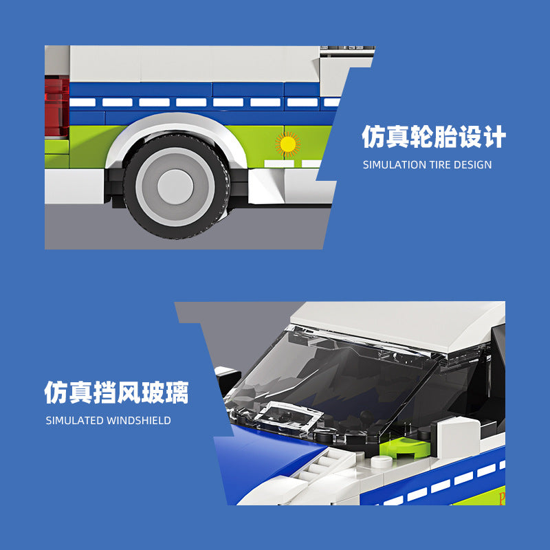 Cross-border engineering series truck city bus transport vehicle combined with small particle building blocks children's educational enlightenment toys