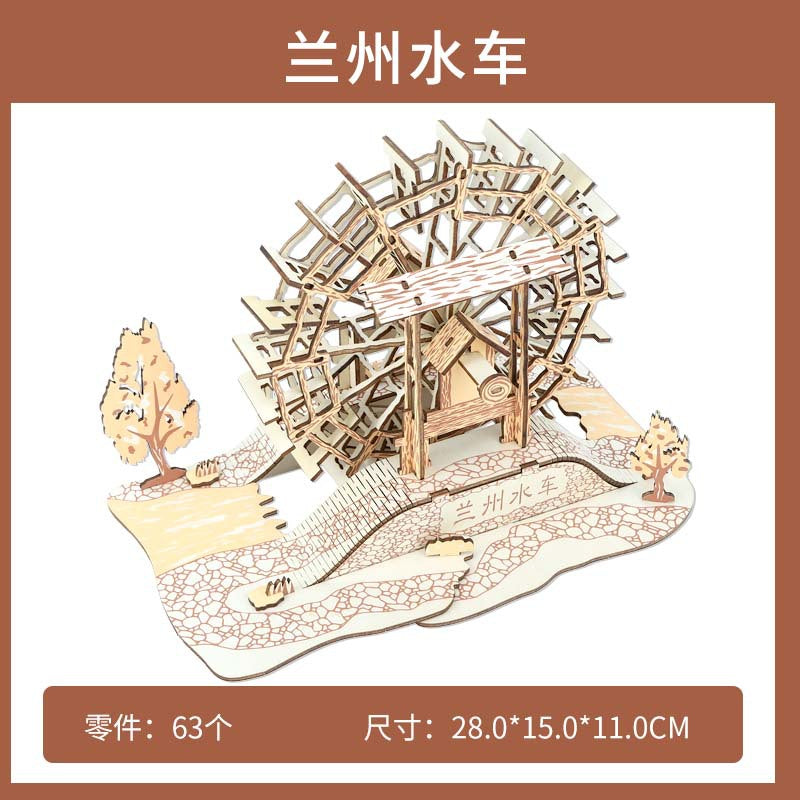 wooden three-dimensional assembled military model angel tank puzzle assembled boy wooden toy diy hut puzzle